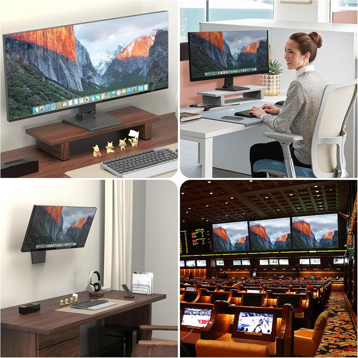 babibobibibi 75x75mm/100x100mm Babibobibi Foldable VESA Stand - LCD/PC Monitor Mount, Black, Lay Flat, Single Monitor