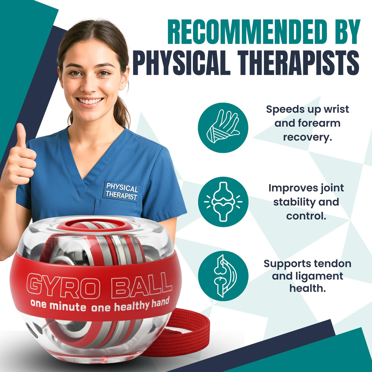 Nexfit Torque Ball Hand Exerciser - Wrist Power Gyro Ball & Forearm Exerciser – Premium Wrist Strengthener for Fitness, Rehab, Stress Relief & Dexterity Training – Portable, Gift-Ready for Adults
