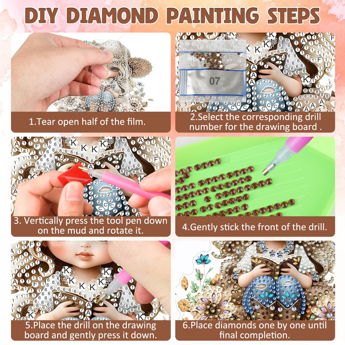 DOMROM Cowgirl Diamond Art Hanging Kits for Adults Beginners, Special Shaped Crystal Diamond Painting Cowgirl Pendant, DIY Diamond Art Suncatchers for Home Garden Wall Decor Gift