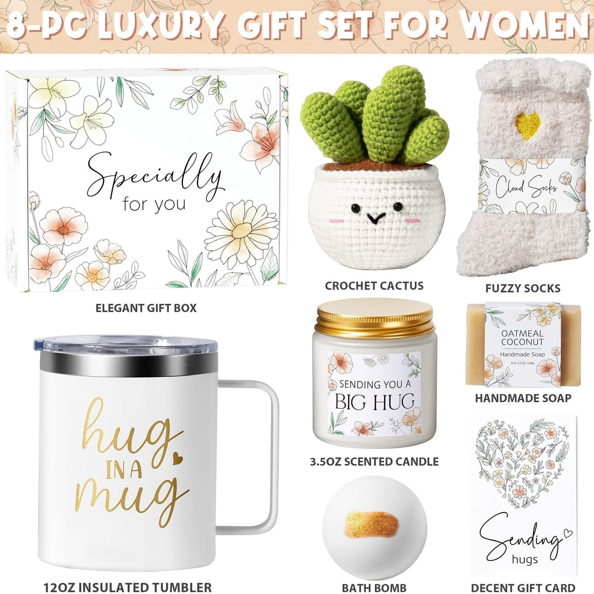 Self Care Get Well Soon Gifts Basket for Women, Easter Birthday Gifts for Women Spa Care Package, Thinking of You Inspirational Sympathy Gift Basket, Mother's Day Gift for Her Mom Grandma Sister Wife