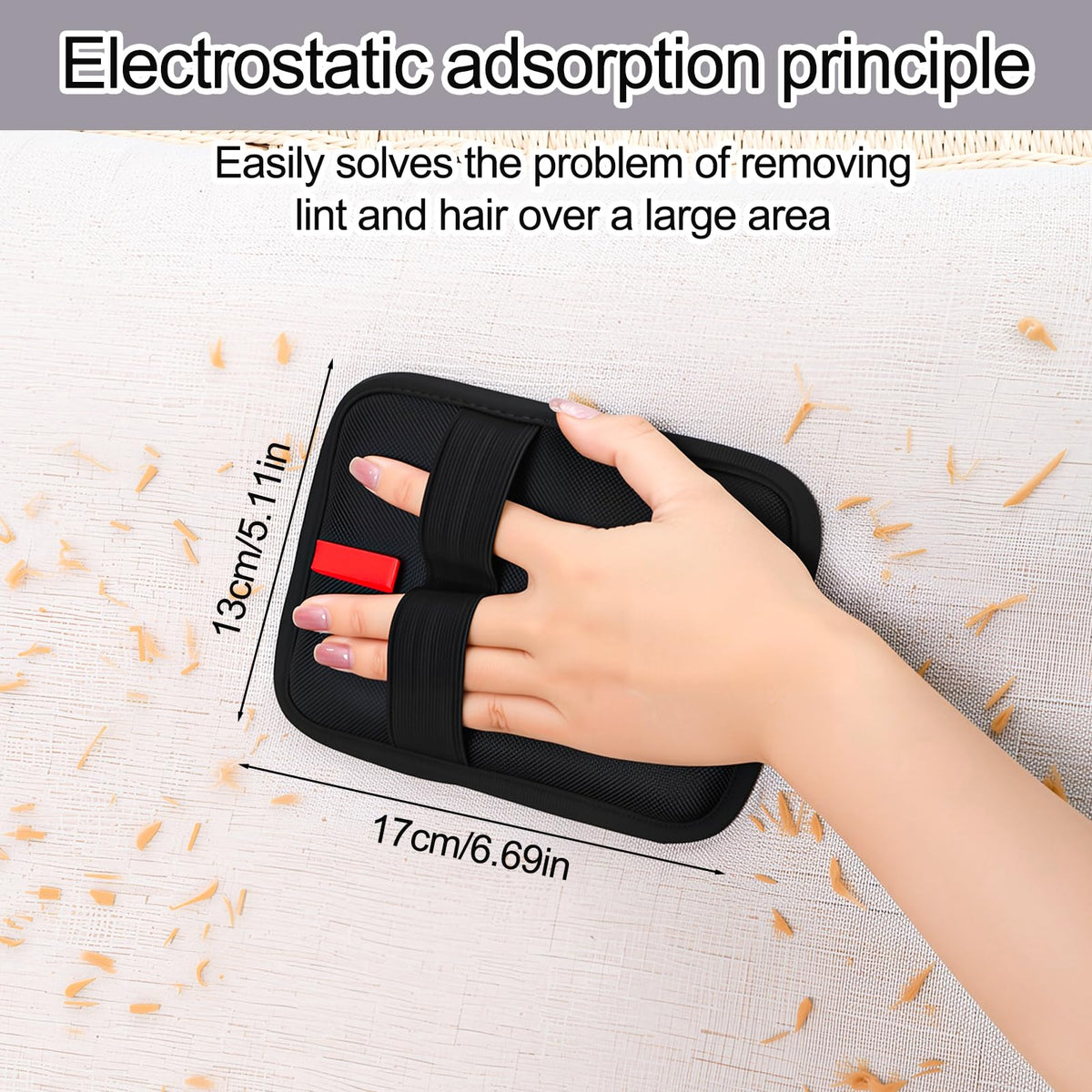 Guiqulai 3 Pcs Pet Hair Remover Gloves Reusable Electrostatic Cat Dog Hair Remover Glove Pet Hair Removal Tool for Couch Furniture Curtain Carpet