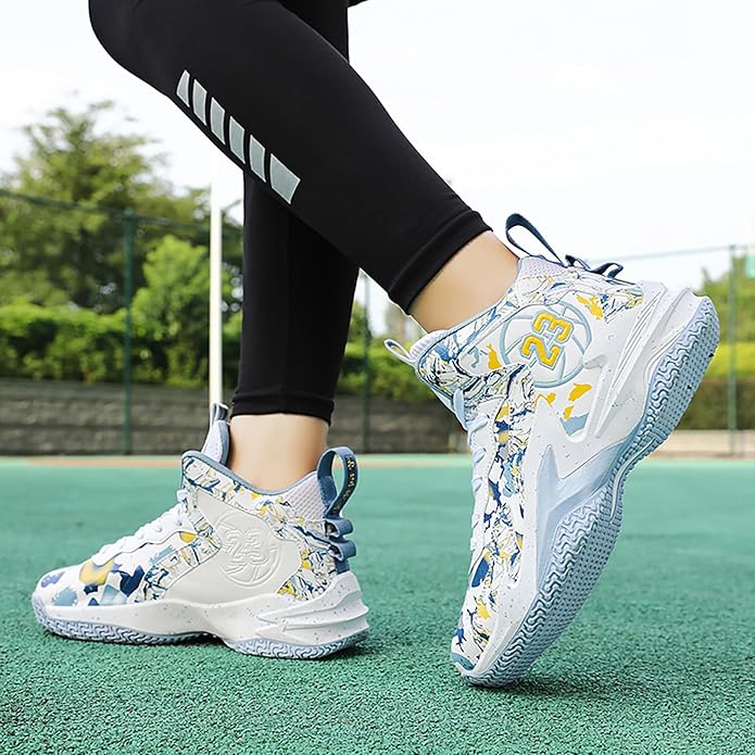 Boys Basketball Shoes Breathable Indoor Athletic Shoes Youth Outdoor Fashion Sneakers Comfortable Basketball Shoes for Girls