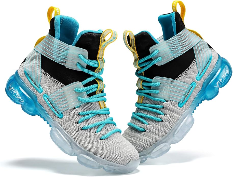 VITUOFLY Kids Basketball Shoes Boys Air Cushion Sneakers Girls Mid Top School Hoops Shoes Non-Slip Outdoor Sports Running Gym Comfortable Durable Little Kid/Big Kid