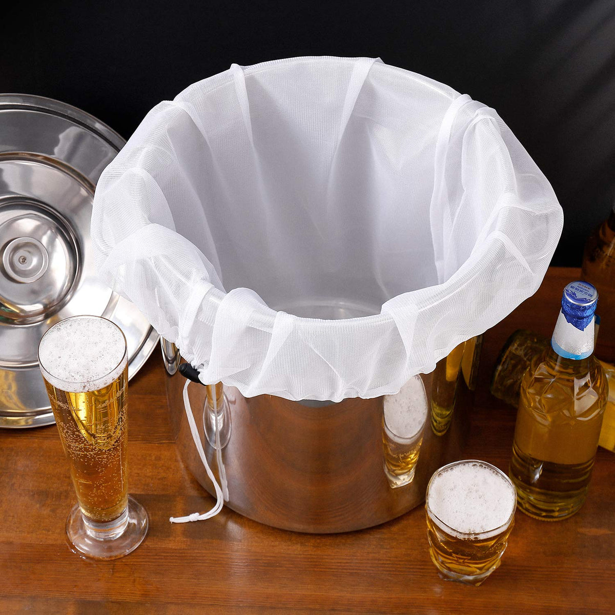 Brew Bags Reusable 3 Pack, Extra Large 26"x22" Fine Mesh Strainer Bag for Home Brewing Hops Grains Wine Beer Making Drawstring Straining Brew in a Bag