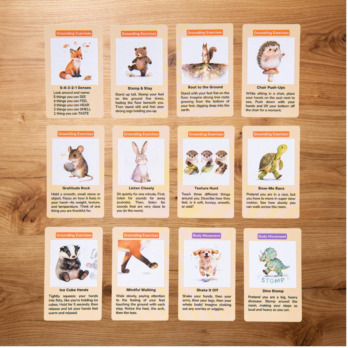 Somatic Therapy Cards for Kids, 52 Mindfulness & Emotional Regulation Activities for Calm, Focus, Coping Skills - Social Emotional Learning Tools for Parents, Therapists, Ages 6–12, Calm Down Corner