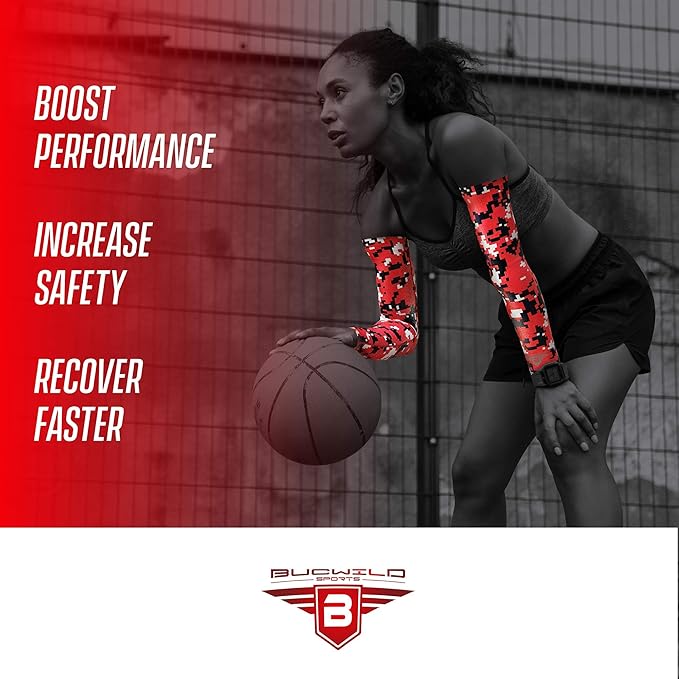 Bucwild Sports Baseball Arm Sleeve - Youth & Adult 1 Pair - Football Basketball Cycling Tennis