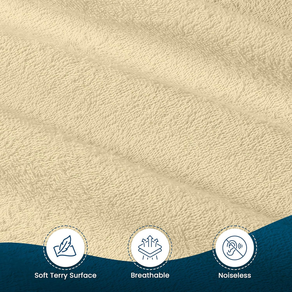 Queen Size Mattress Protector Waterproof, Premium 200 GSM Terry Mattress Cover, Soft & Breathable Bed Cover, Fitted Sheet Style Stretchable Deep Pockets 17" by Utopia Bedding (Beige)