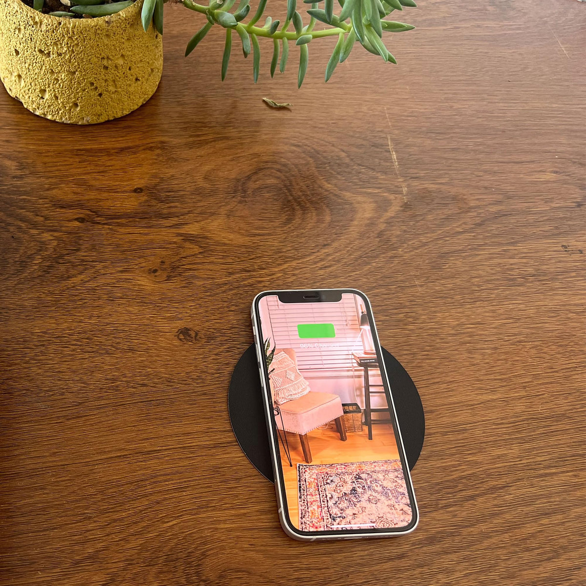 UUMAO 40MM Magnetic Invisible Wireless Charger, Under Desk 15W Furniture Wireless Charging Pad for Magsafe iPhone 15/14 (with PD Adapter) (Magsafe Desk Sticker Coil Included)