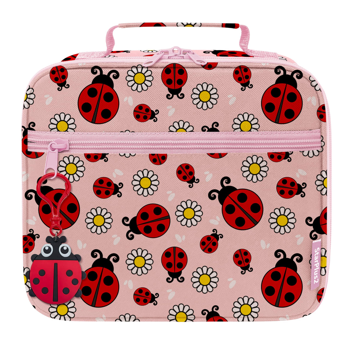 StarPlus2 Medium Travel Pill Bottle Organizer, Child Medicine Bag with Zipper Toy, Carrier for Kids Medications and Medical Supplies - Lady Bugs