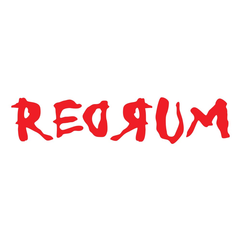 Vinyl Wall Art Decal - Redrum - 6" x 30" - Trendy Scary Halloween Season The Shining Quote Sticker for Living Room Entryway Door Office Coffee Shop Store Windows Spooky Decor