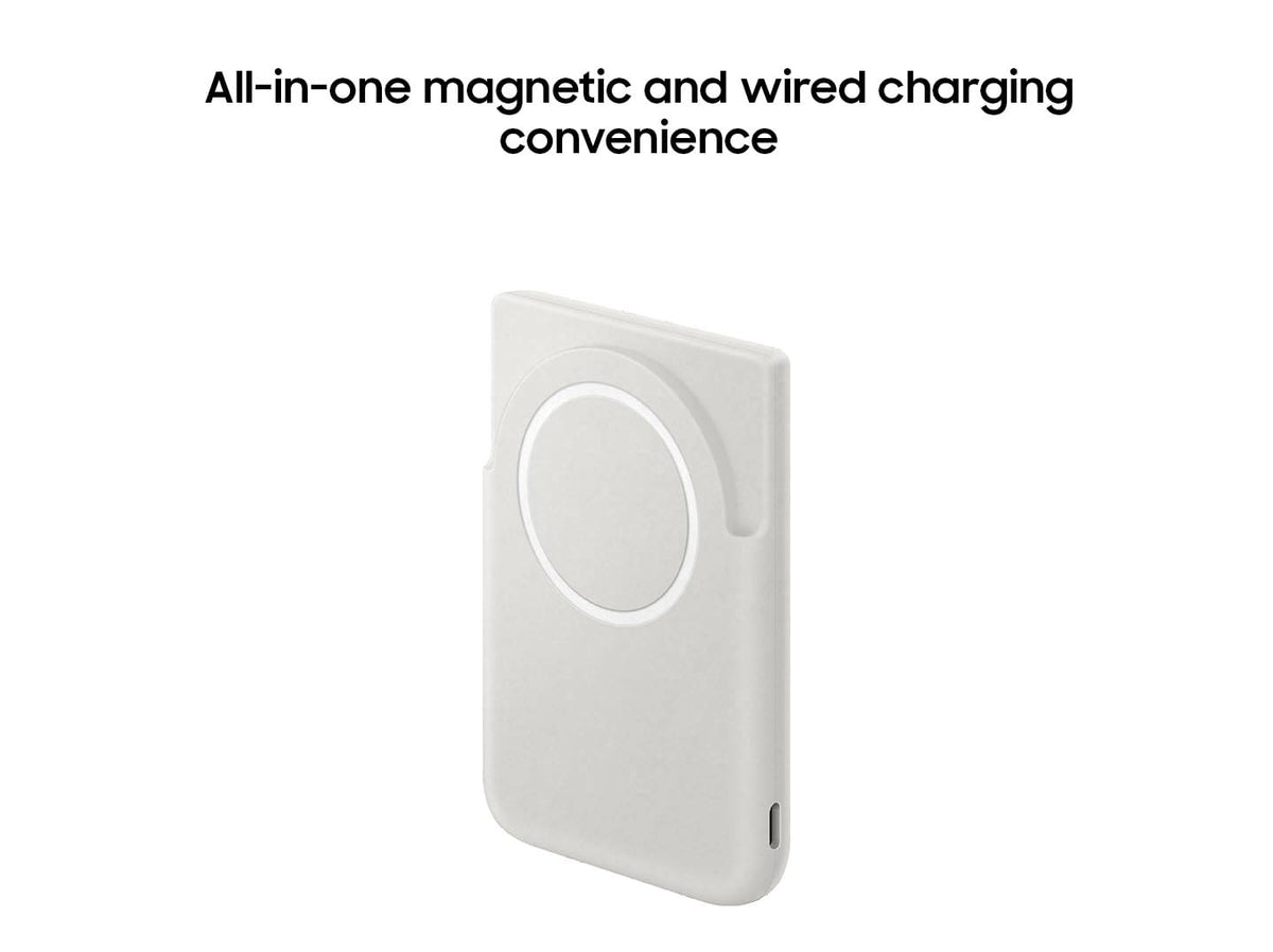 Samsung Galaxy Magnetic Wireless 5,000mAh Battery Pack, Cordless or Wired Super Fast Charging, Built-in Magnets, Sturdy Kickstand