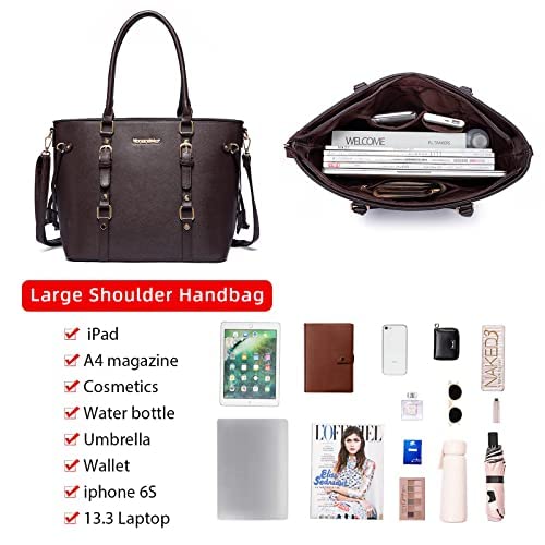 Montana West 3PCS Purses for Women Tote Bag and Wallet Set Shoulder Satchel Crossbody Bags Leather Handbag for Gift Travel Casual Work MWC3-C032WCF