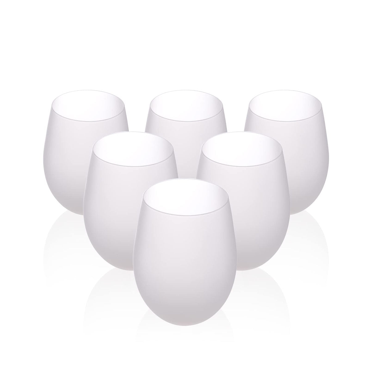 PYD Life Sublimation Blanks Wine Glasses Stemless Frosted 17 OZ Tumblers Cups Mugs Bulk for Sublimation Oven Printing 6 Pack