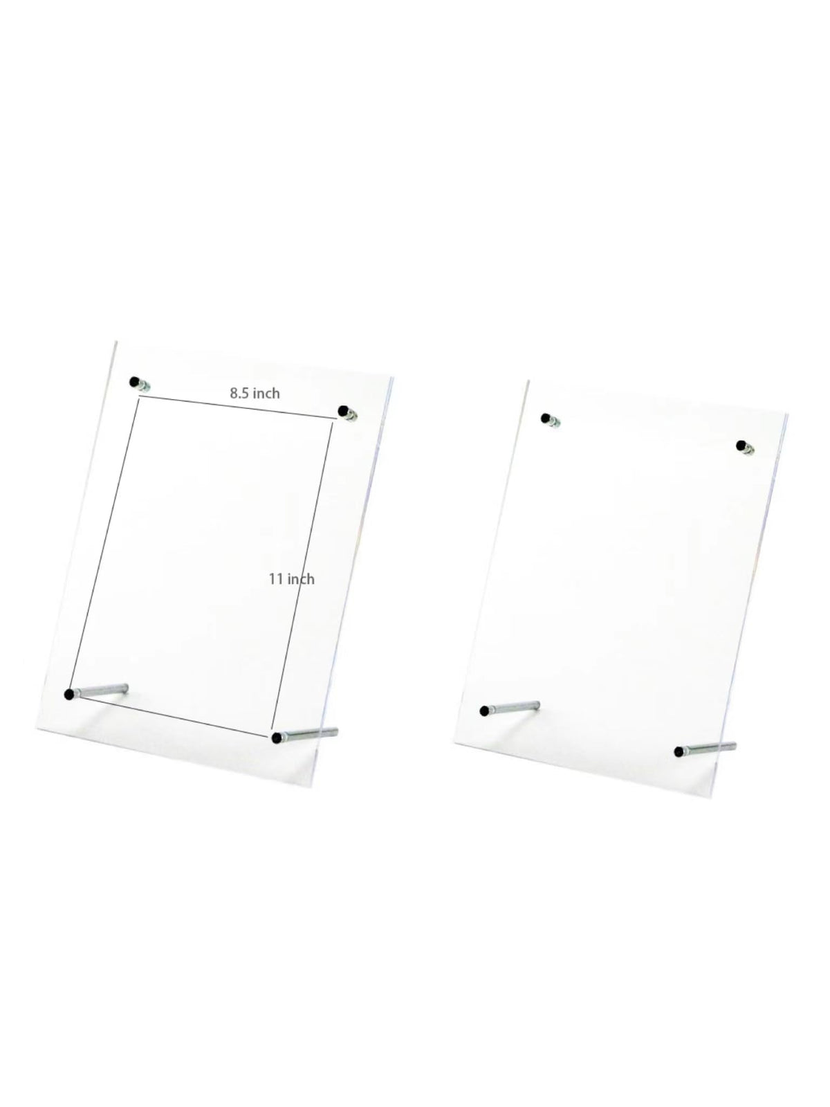 B&NN 8.5" * 11'' Acrylic Picture Frame Floating Look，3MM + 3MM Thickness Clear Photo Frame，Desktop Frame less Display, Self Standing (8.5" * 11'')