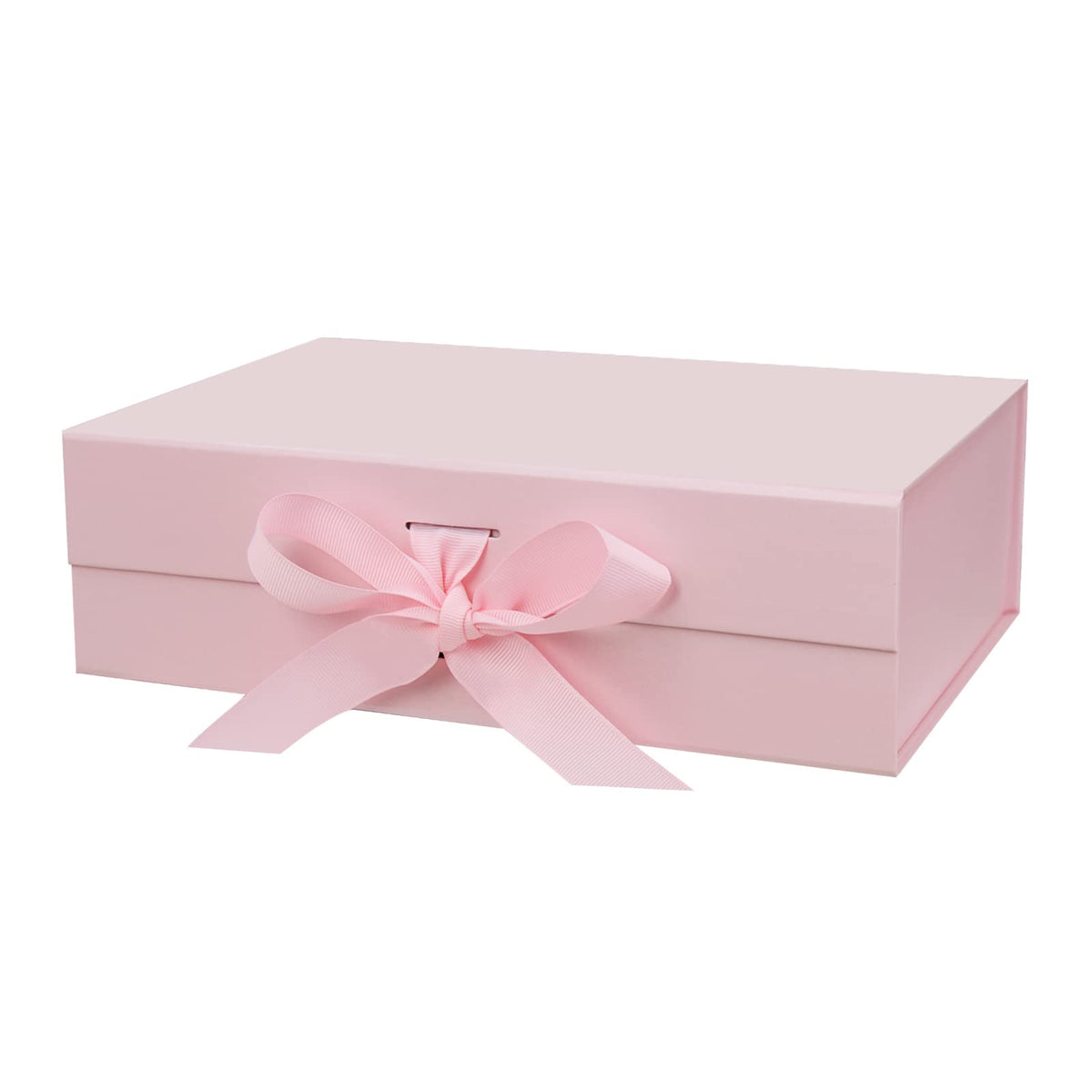 DaiUni 13"X9"X4" Large Pink Magnetic Gift Box with Lid and Ribbon for Presents