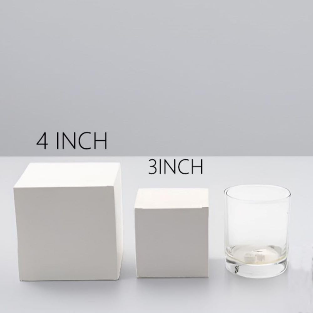 Oletx 25 Pcs White Paper Gift Boxes, Small Candy Boxes Bulk, 4x4x4 inch Gift Box with Lids, Goodie Treat Boxes for Party Favors, Birthday Gifts, Wedding Gifts