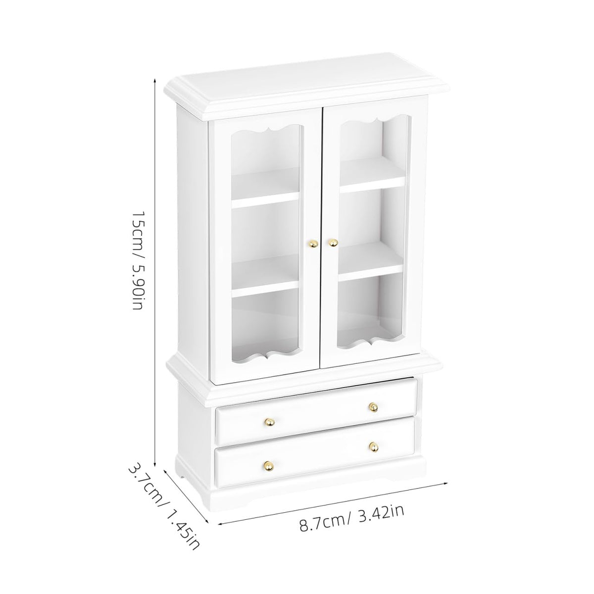 NUOBESTY Miniature Wooden Bookcase 1 12 Scale Dollhouse Furniture Display Shelf with Large Storage for Mini House Decor and Collectibles