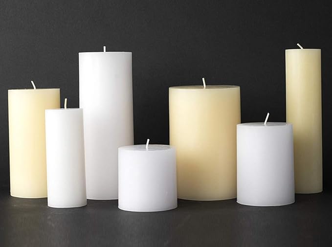 TAG Chapel 2X5 White Pillar Paraffin Wax Candle Unscented Drip-Free Long Burning 32 Hours for Home Decor Wedding Parties 2x5 White