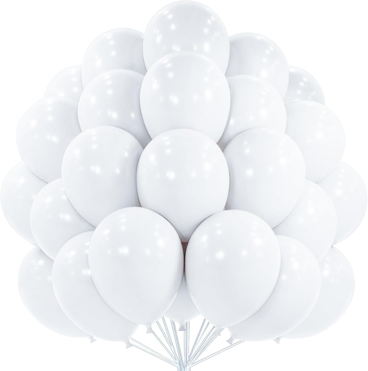 PartyWoo White Balloons - 100 Pcs 12 Inch Latex Helium Pastel White Balloons for Events & Celebrations