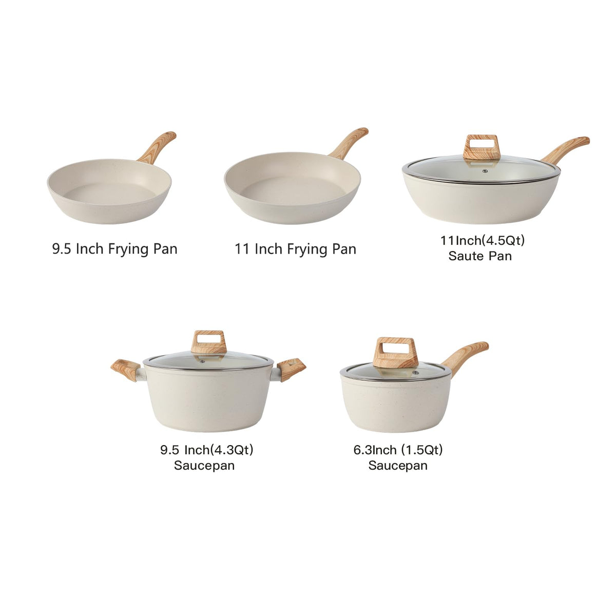 16PCS Pots and Pans Set Non Stick Cookware Set Nonstick with Cooking Set