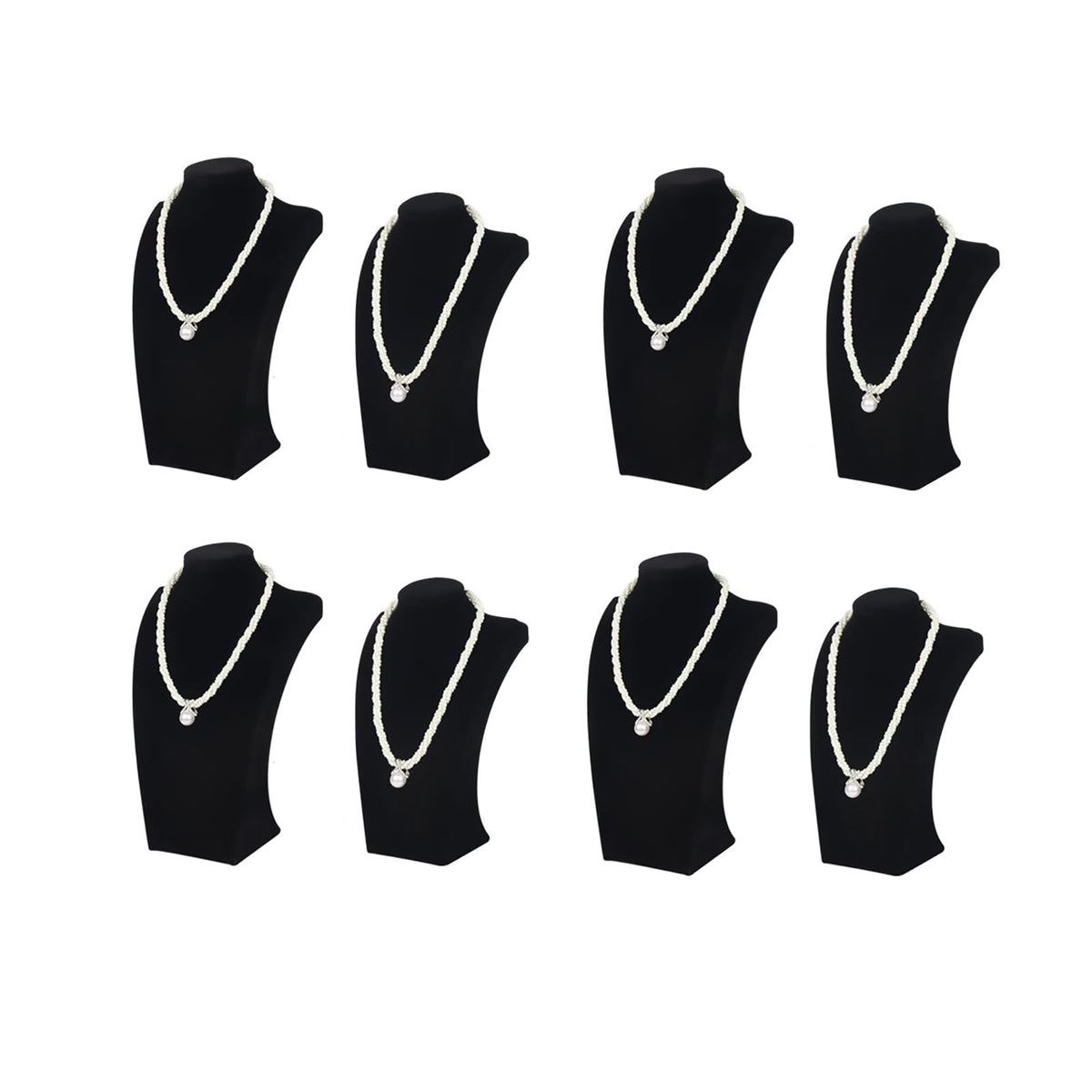 KunGe Necklace Bust Display Stand, Necklace Holder, Pendant Chain Necklace Organizer for Women (Black Velvet, S 1PCS)