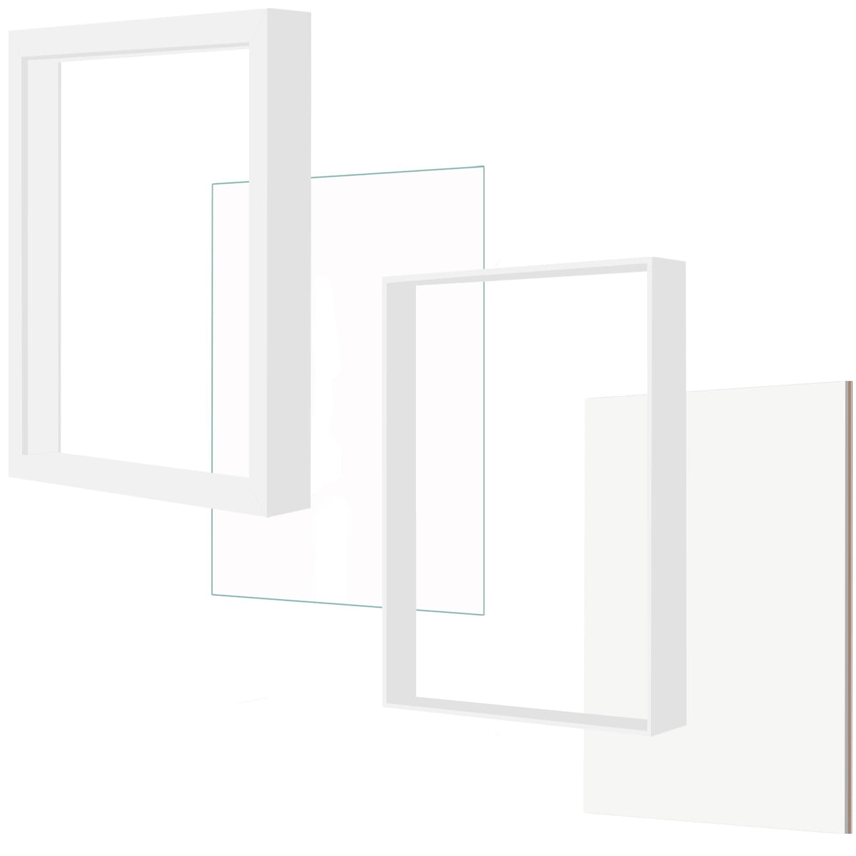 Picrit Shadow Box Frame 11x14, Display Case Box with High Definition Real Glass and Black Back for Memorabilia, Baby Items, Wedding Memories, Crafts, Tickets and Photos, White