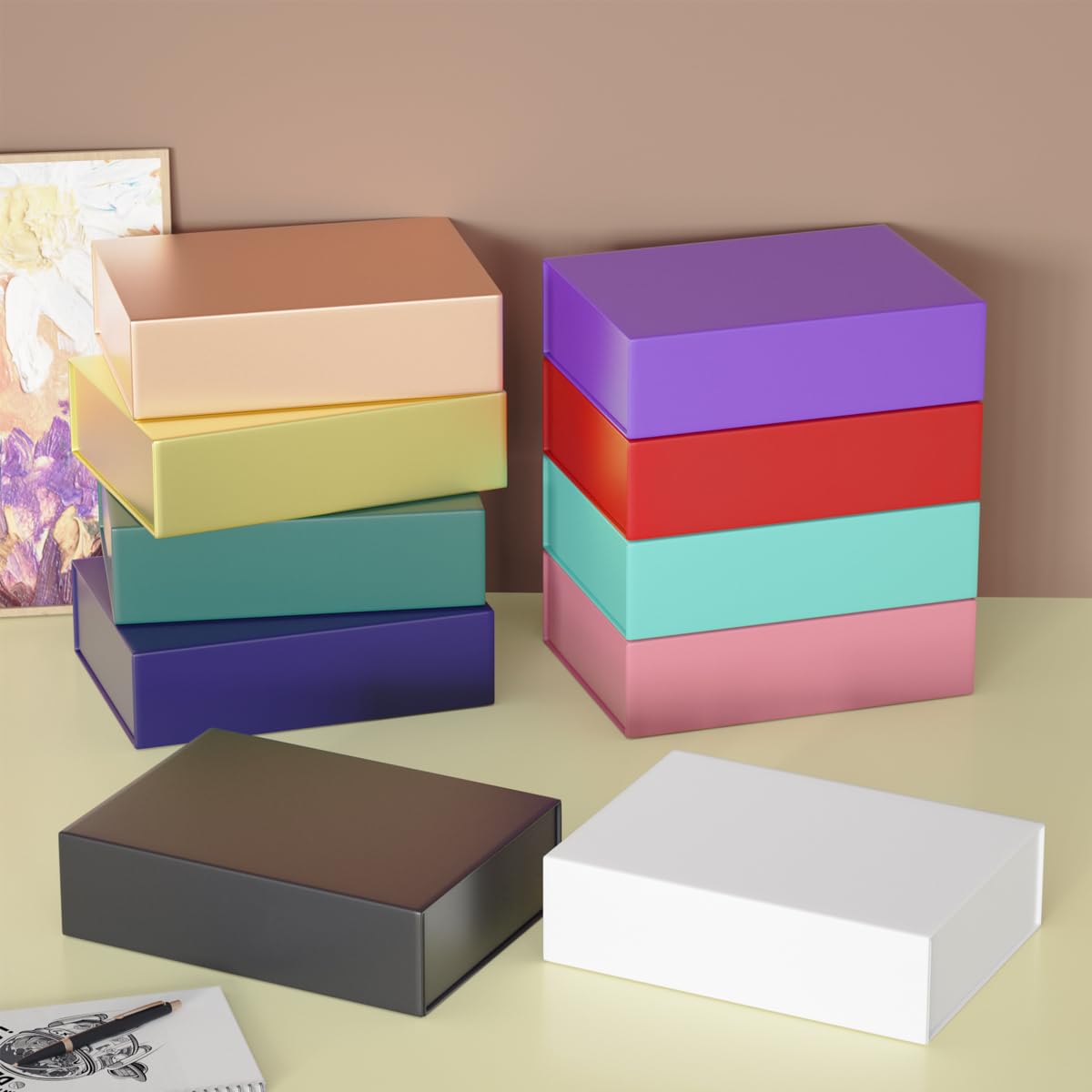White Gift Boxes 11.9" x 8.5" x 3.3" with Magnetic Closure Lid Gift Box for Presents,Bridesmaid Gifts Boxe,Cute Boxes,Birthday Gift Box,Luxury for Gift Packaging, Magnetic Gift Boxe for Wrapping Gifts