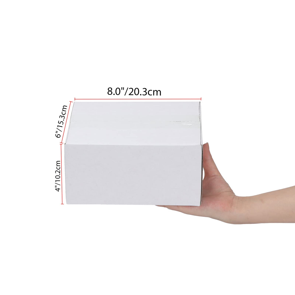 Calenzana 8x6x4 Shipping Boxes Set of 40, White Corrugated Cardboard Box for Mailing Packing Gifts Small Business