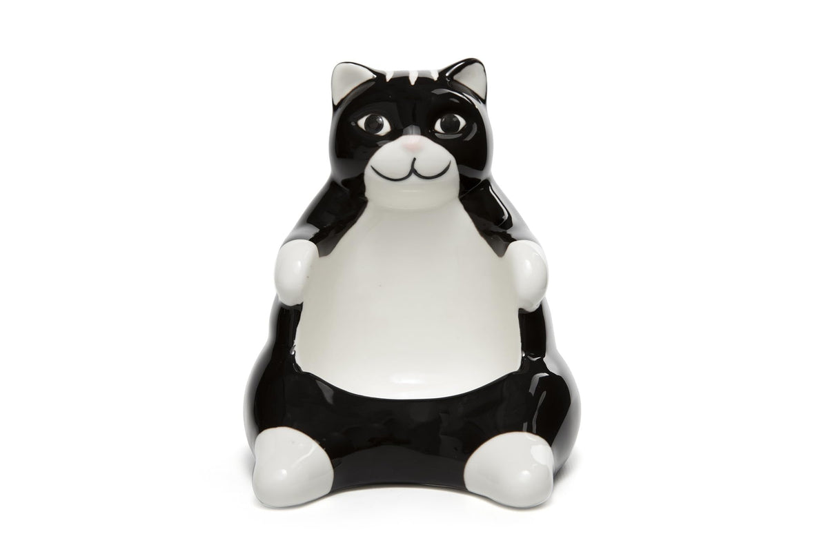 Ceramic Lazy Black Cat Home decor - Can be used as a candy dish, decorative bowl, tealight candle holder and jewelry tray | Unique Birthday gifts for Women, Mom, Grandma, Cat lover, Friend, Coworker