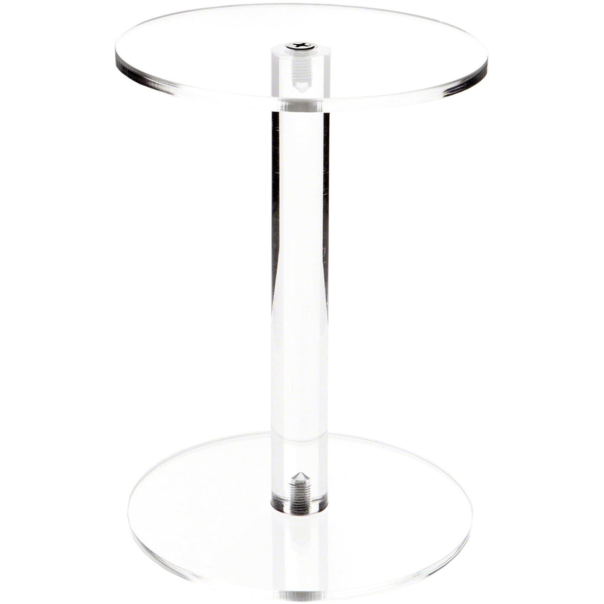 Plymor Clear Acrylic Round Barbell Pedestal Display Riser, 8" H x 6" D (1/4" thick)