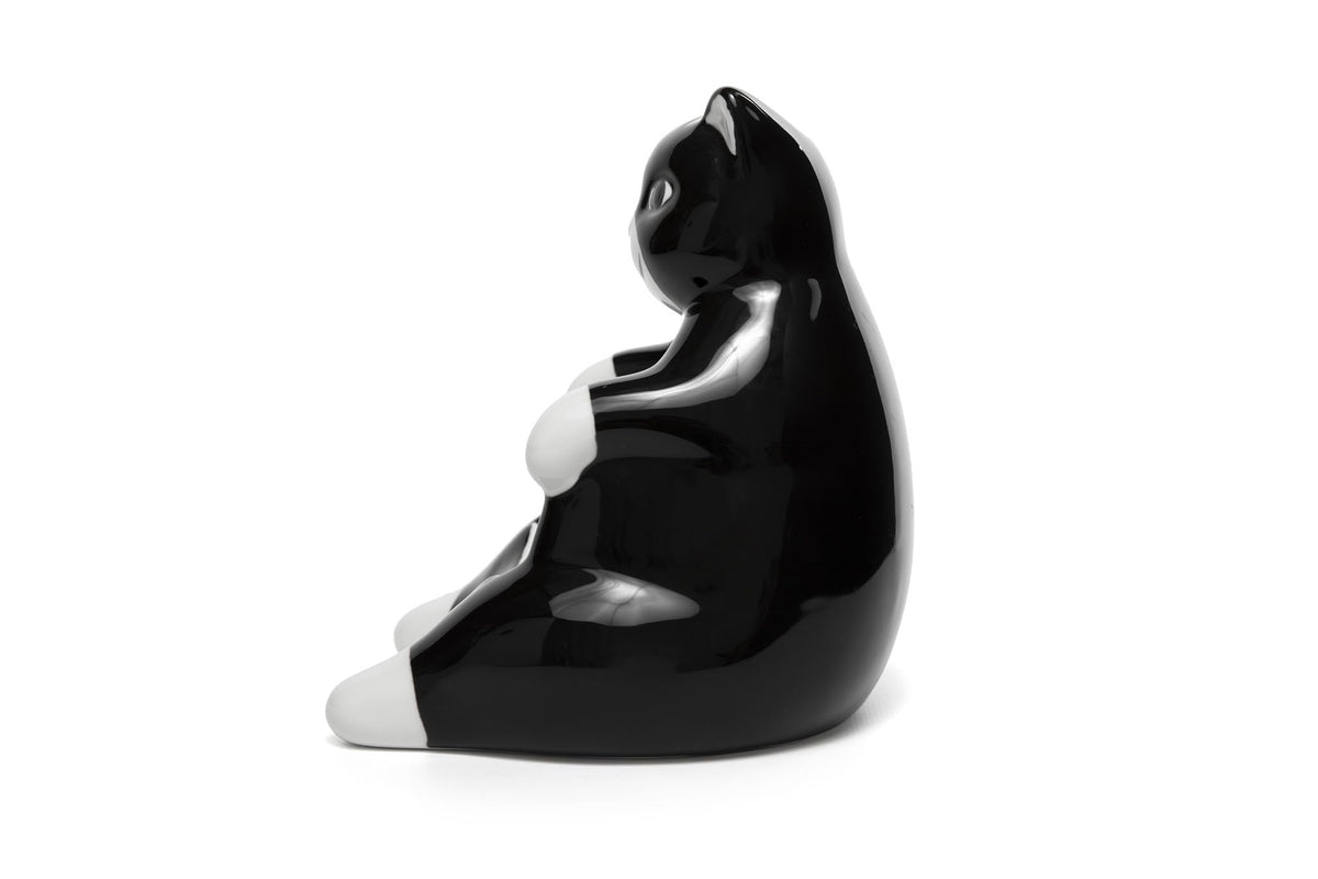Ceramic Lazy Black Cat Home decor - Can be used as a candy dish, decorative bowl, tealight candle holder and jewelry tray | Unique Birthday gifts for Women, Mom, Grandma, Cat lover, Friend, Coworker