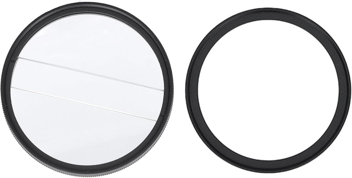 Yunseity 62mm Double Split Diopter Filter, Anti Oil Coating Layer Double Split Diopter Glass Lens Filter, Enhanced Blur
