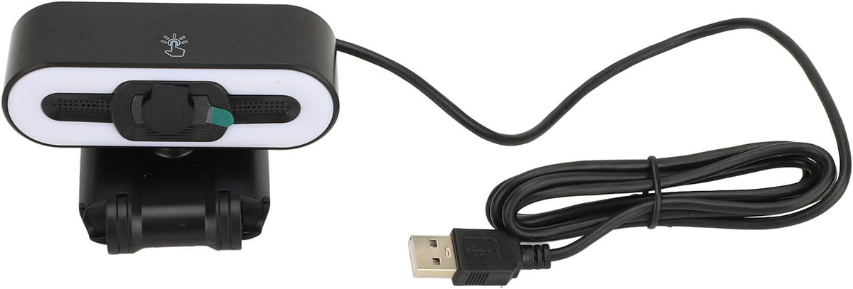 ASHATA 4K Digital Zoom, Webcam Built in Microphone, Super Bright Fill Light Auto Beauty USB PC Camera for Laptop
