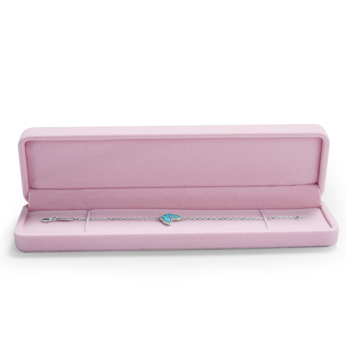 Oirlv Pink Velvet Bracelet Gift Box Long Chain/Necklace Storage Box Jewelry Storage