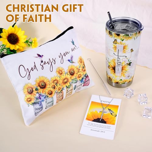 Christian Gifts For Women Faith, Sunflower Birthday Gifts For Women, Inspirational, Religious, Faith, Get Well Soon, Gift For Mom, Wife, Friend, Sister, Mothers Grandma- Gift box