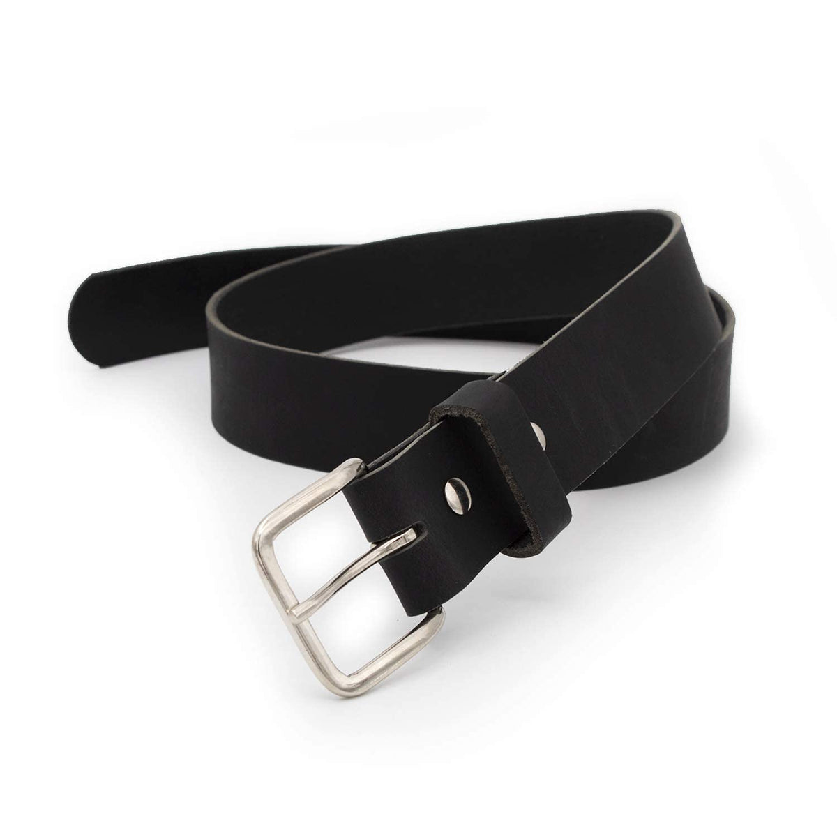 Main Street Forge Journeyman Leather Belt | Made in USA | Black w/Silver Buckle | Size 36