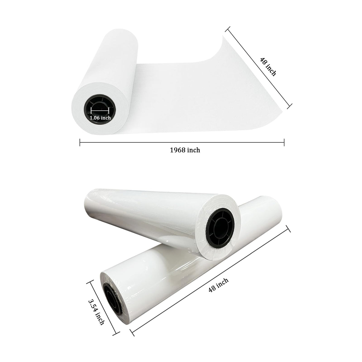 Butcher Paper Roll 48" x 164ft, White Kraft Wrapping Paper 80GMS for BBQ Smoker Freezing Grilling Meat, Unbleached & Unwaxed & Uncoated, Perfect as Craft/Drawing/Gift Package Paper/Table Cover