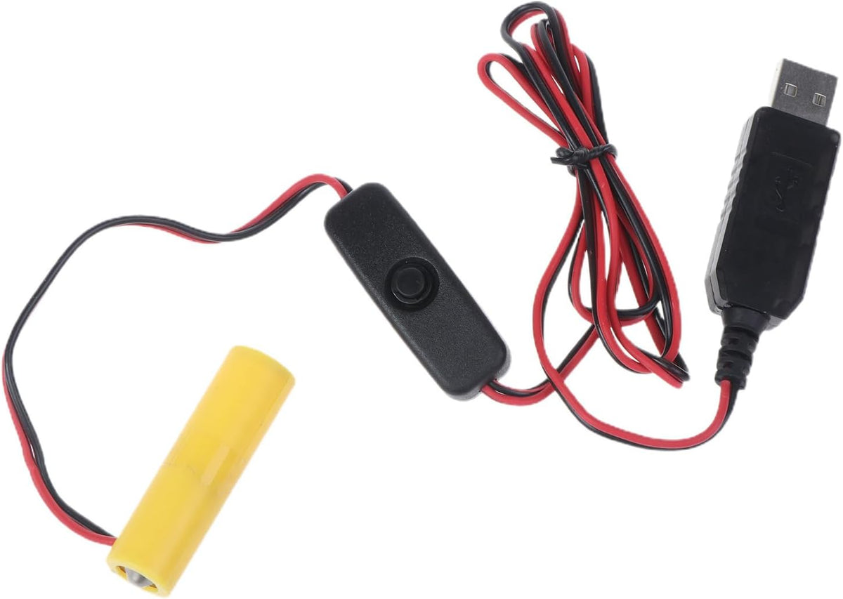 RUINBNC 2pcs 1.5V LR6 USB Power Converter Battery Replace AA Connect for LED Light Remote Control Power Supply Cables