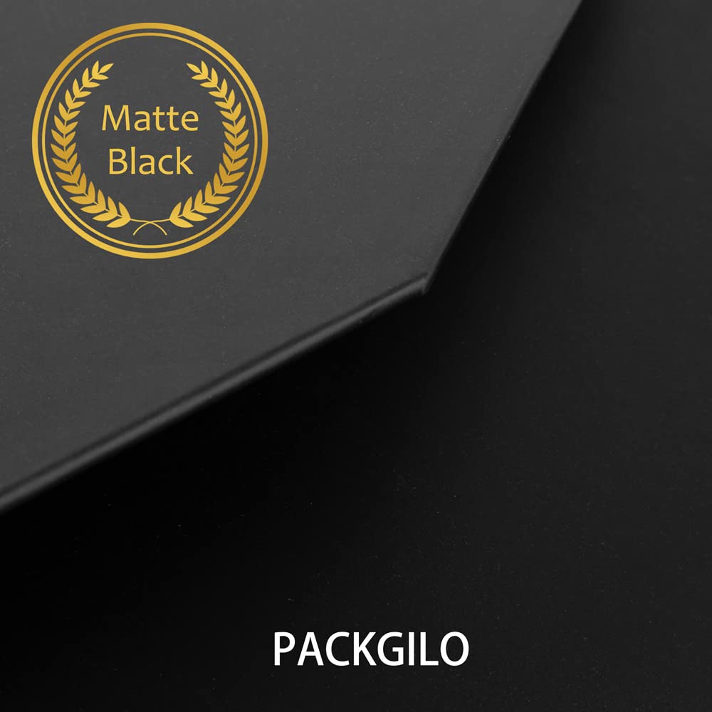 PACKGILO Black Extra Large Gift Box with Lid 4 Pcs 16.5 x 13 x 5.3 Inches, Gift Box large Black Gift Boxes for Presents Clothes Robe Wedding Dress Sweater,Reusable Foldable Bridesmaid Proposal Box（Matte）