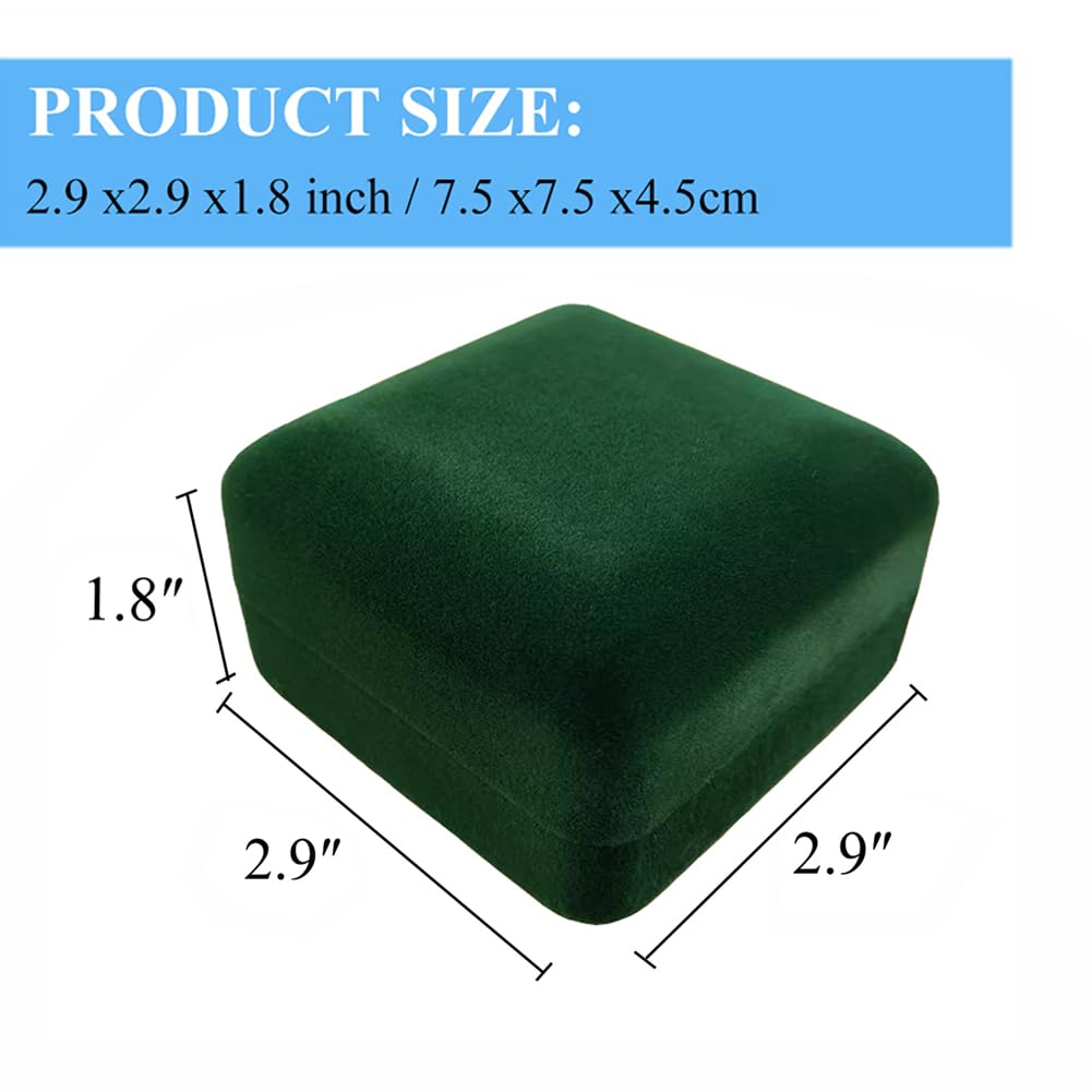 GBYAN Pendant Necklace Box with LED Light, Necklace Gift Box Velvet Jewelry Display Case for Proposal Engagement Wedding and Birthday,Emerald Green