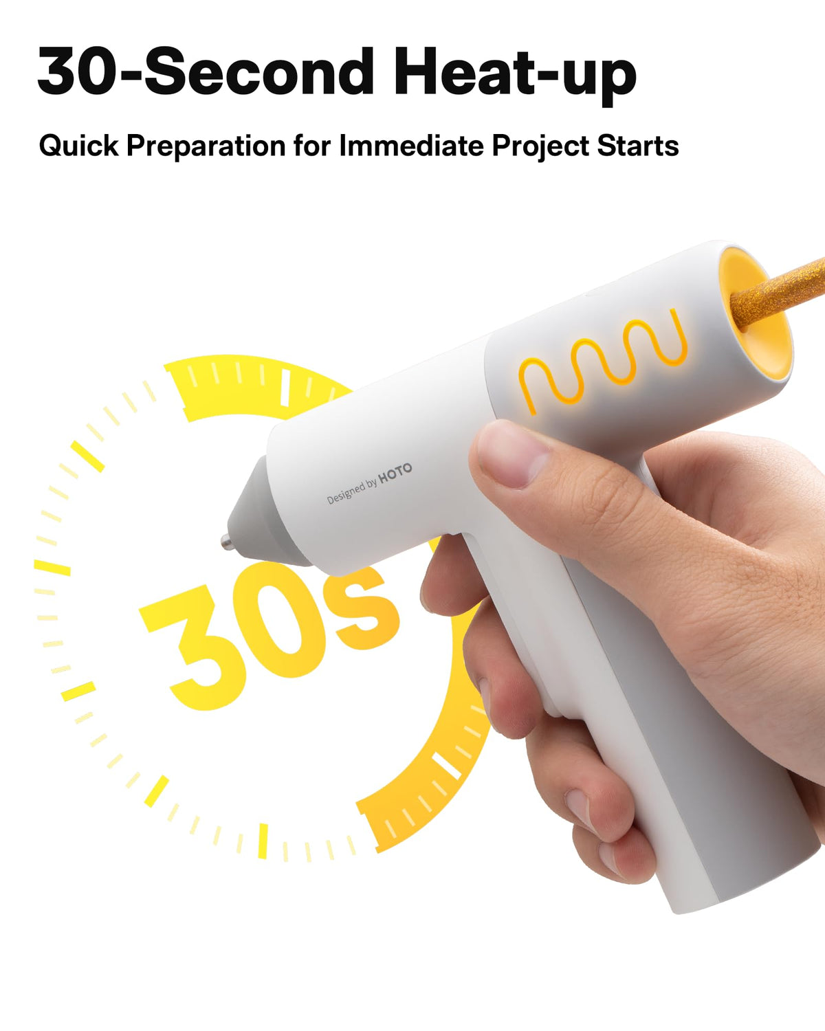 HOTO Cordless Auto Dispensing Glue Gun, Easyflow Hot Glue Gun with 40 Glue Sticks, 30s Fast Heating, 3000mAh USB-C Rechargeable, Anti-Scald & Anti-Drip, Ideal for DIY Crafts, Home Repairs & Decoration