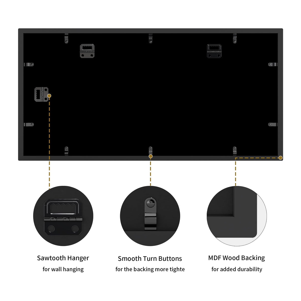 YESKAY 4x6 Picture Frame Collage for Wall Decor,Multiple Photo Collage Frames with Tempered Glass,8-Opening for 4 x 6 Picture Frames,Rustic Black,1 Pack(OD:11.75X21in)