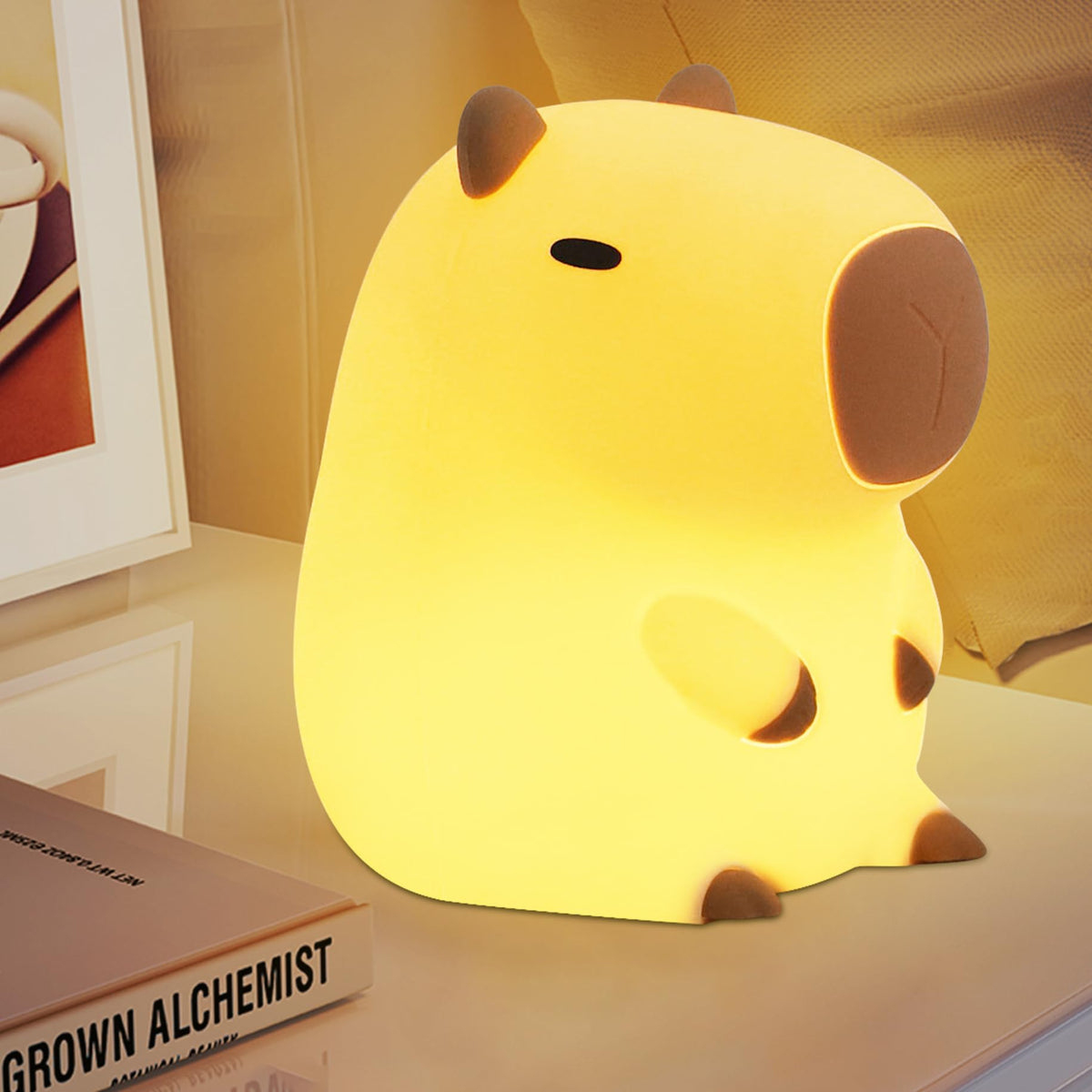 YuanDian Capybara Night Light - Adorable Silicone Lamp for Kids, Babies, Adults | Cute Capybara Gift, Nursery Bedroom Decor