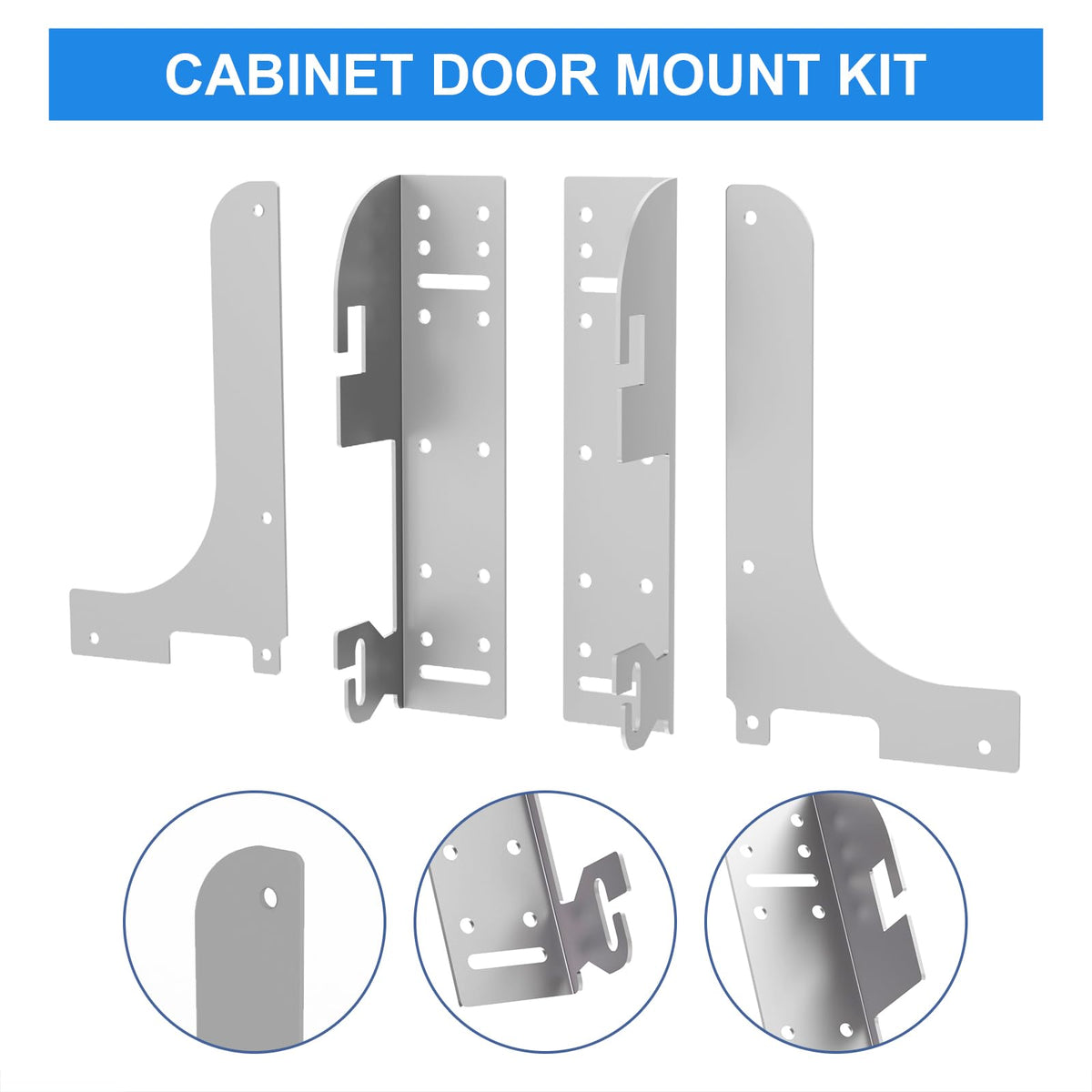 Demimy Cabinet Door Mount Kit for Pull-Out Trash Cans, Organizers & Storage Shelves – 6-Way Adjustable Heavy Duty Brackets Compatible with Rev-A-Shelf 5WB Series, 5WB-DMKIT Trash Can Bracket, Silver