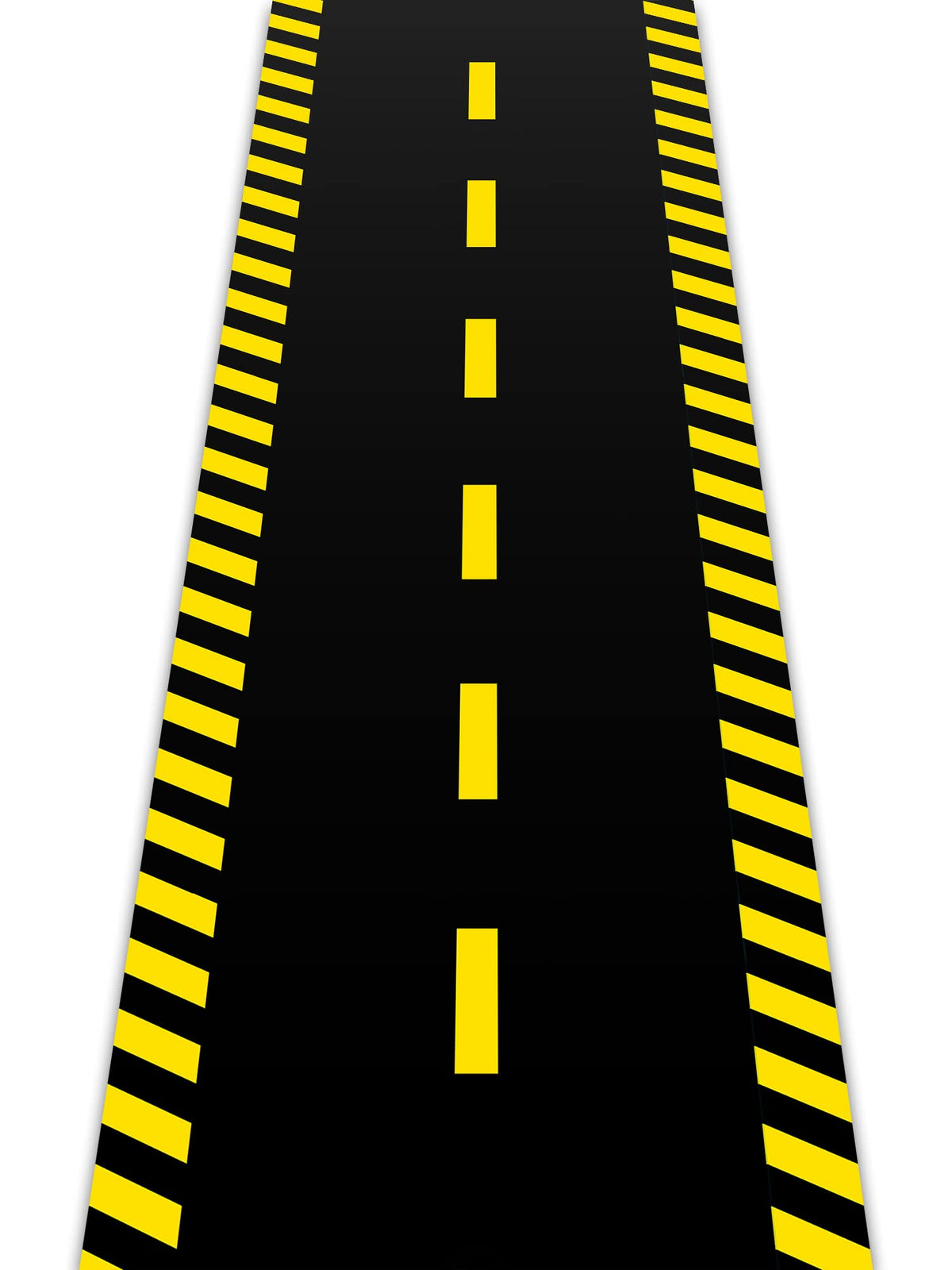 Remagr Construction Party Road Floor Runner, 32 ft x 2 ft Plastic Long Road Table Runner, Black with Yellow Warning Stripes for Construction Birthday Party Photo Backdrop Decor