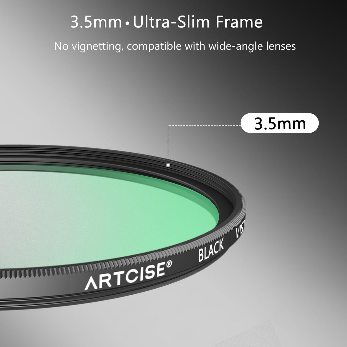 ARTCISE 1/4 67mm (77mm) Black Mist Filter - HD Optical Glass Filter for Cinematic Glow, Reduces Harsh Highlights