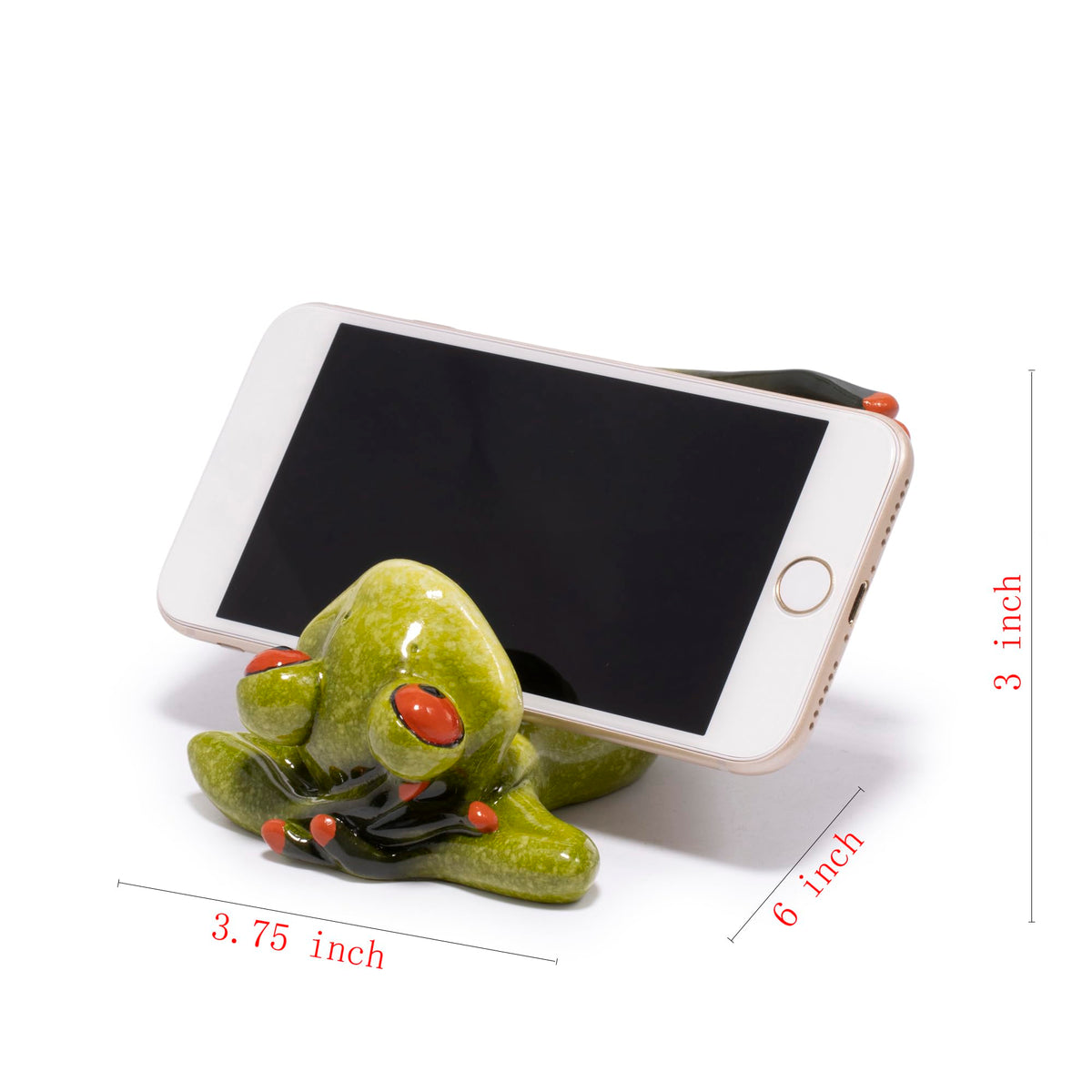 Hodao Cute Frog Phone Stand Holder for Desk – Ocean & Animal Figurine Phone Holder Decoration Unique Gift for Friends, Family, Office & Home Decor (Green-Frog)