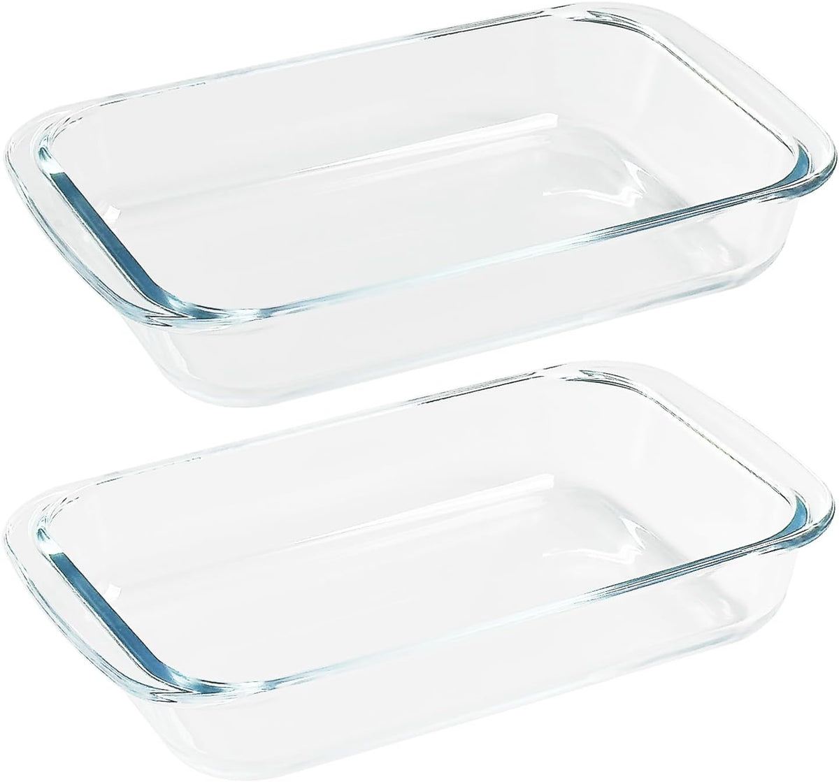 Regine Switzerland 1-Quart Tempered Glass Baking Dishes - Personal Sized Oblong Cookware (2 Pack)