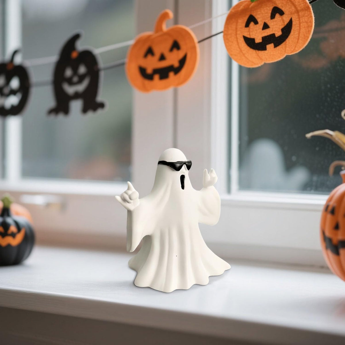 SHIFANQI Halloween Ghost Figurine - Spooky Resin Ghost Statue, Funny Cute Ghost Ornaments for Halloween Decorations, Porch and Indoor Home Office Desk Decor, Christmas,New Year’s Gifts