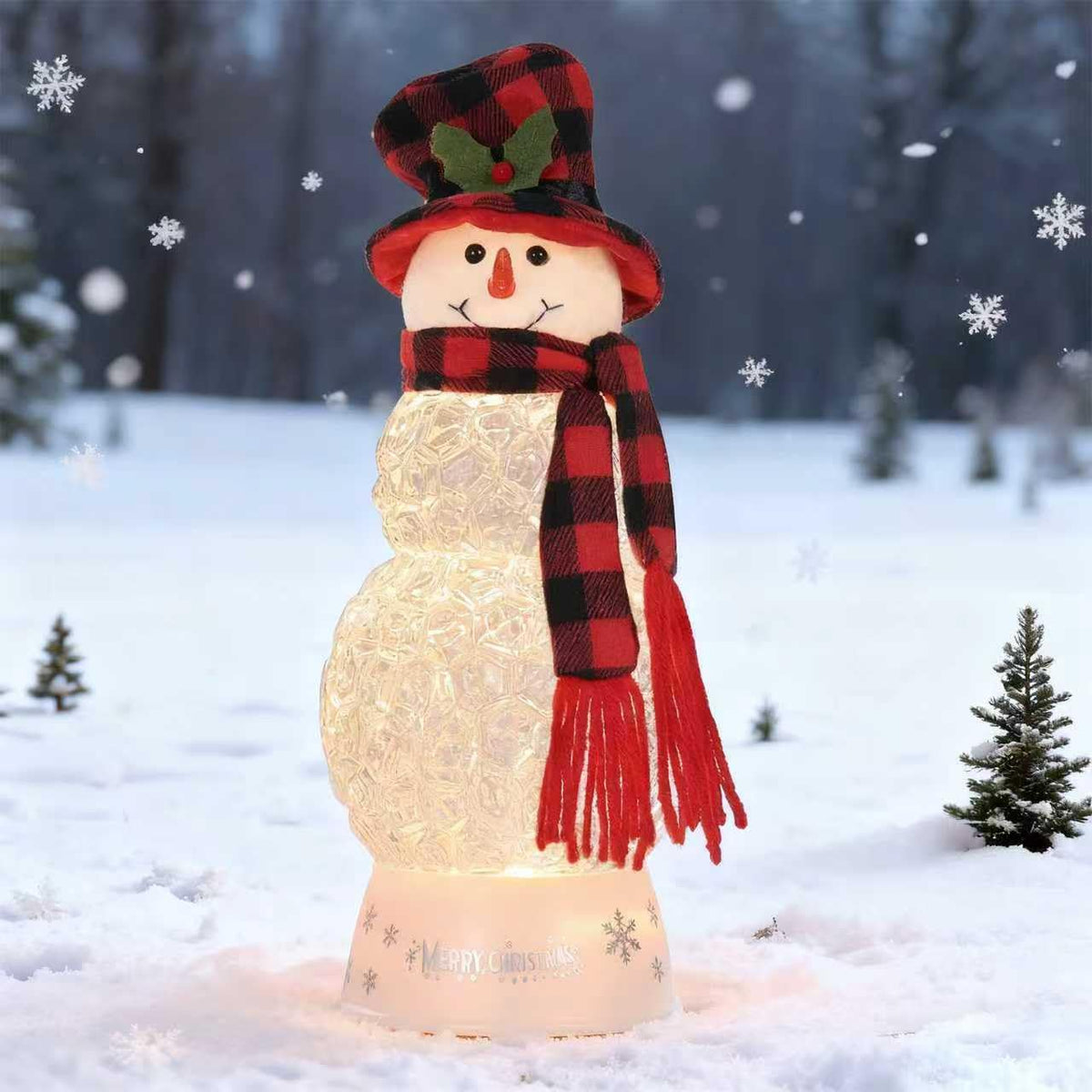 12" H Christmas Snowman Snow Globes Decorations, Snow Globe Lamp - Xmas Musical Box Holiday Decor with Timer, USB Power, Best Christmas,New Year Gift for Men,Women,Kids,Friends